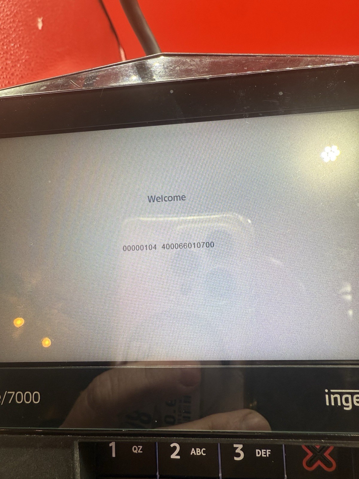 Ingenico Lane 7000 Credit Card Terminal PRG30310679R with Stylus And Cord