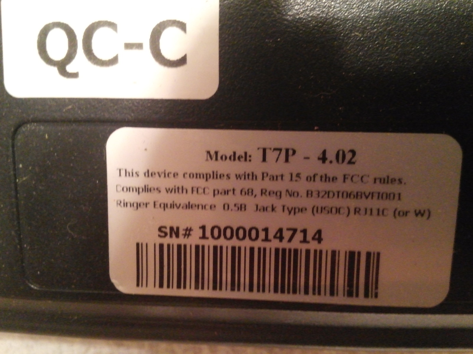 Hypercom T7PLUS Terminal 500032 C.C machine