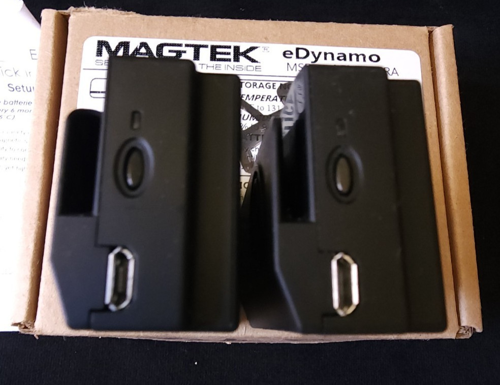 2 Magtek 21079802 Rev N eDynamo Secure Mag / EMV Chip Mobile Credit Card Readers