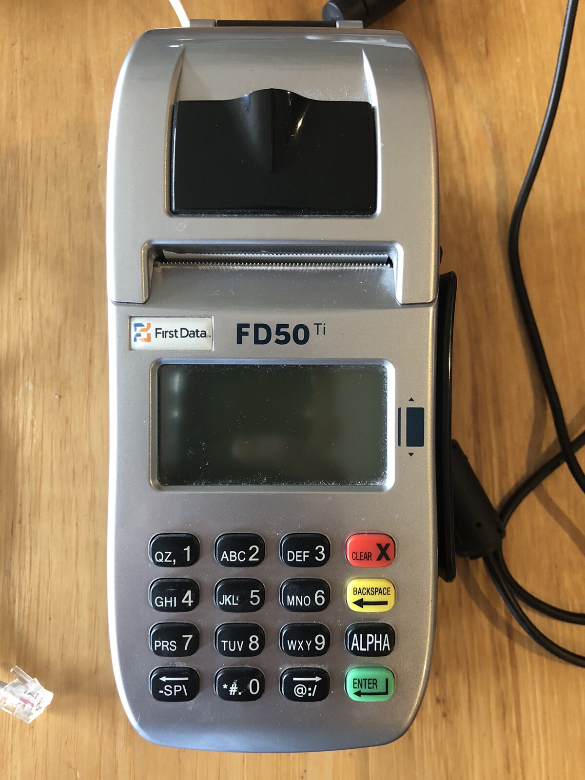 First Data FD50ti Credit Card Teminal plus Extension Reader, Power, Phone Line
