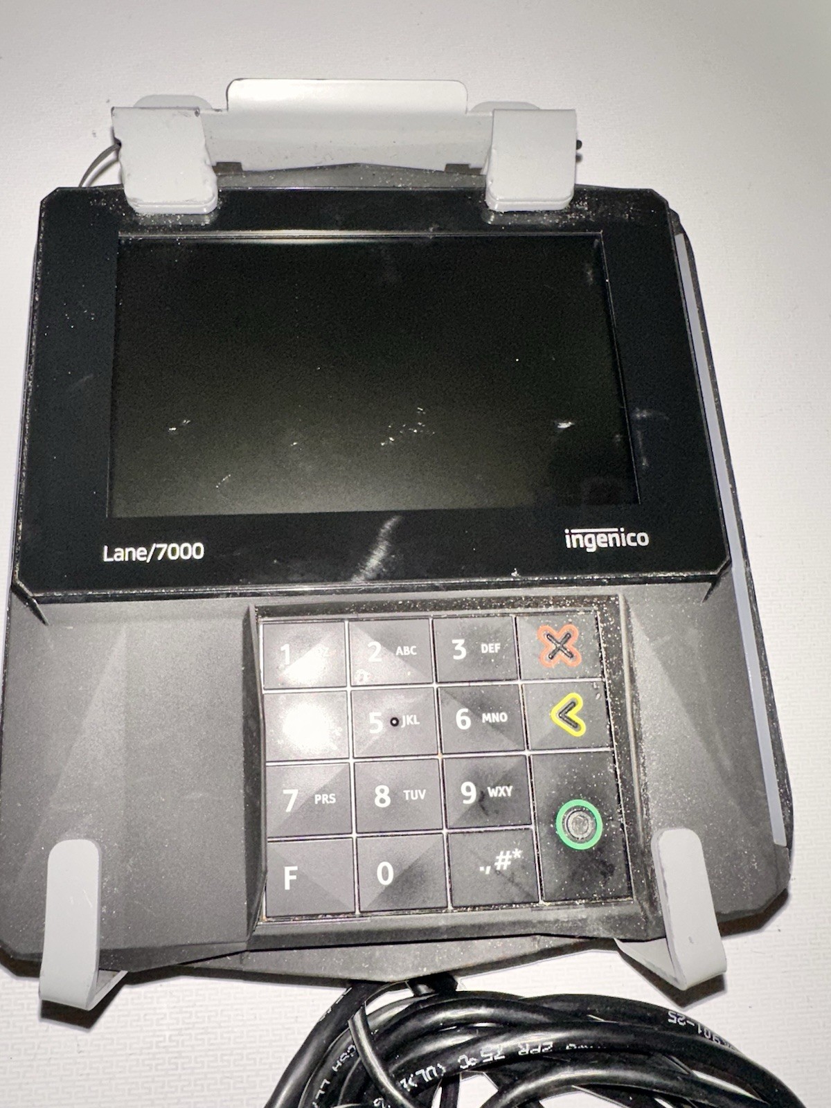INGENICO LANE 7000 PRG30312951R CREDIT CARD TERMINAL With Base Holder Untested