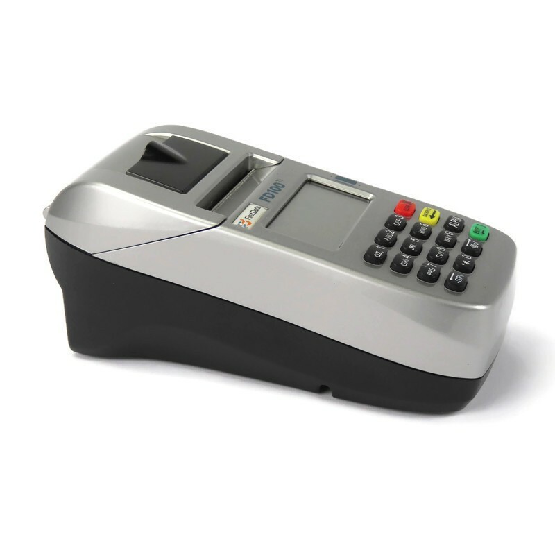 First Data FD100ti Credit Card Machine Used Powers On. No Power Cord