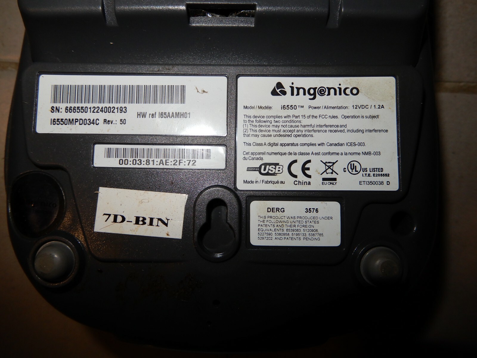 Ingenico i6550 Passport POS CC Credit Card Transaction Terminal Reader Gilbarco
