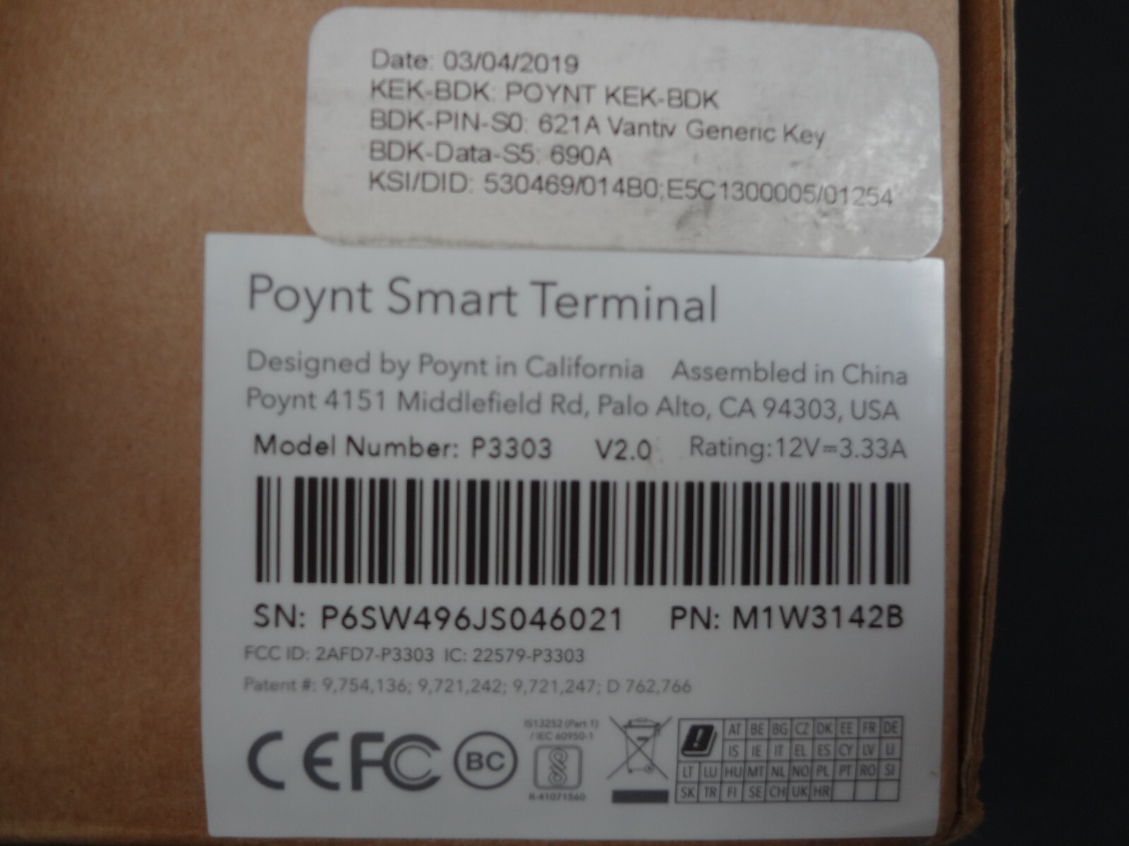 Poynt P3303 V2.0 Smart Terminal Credit Card Chip Reader IN ORIGINAL BOX