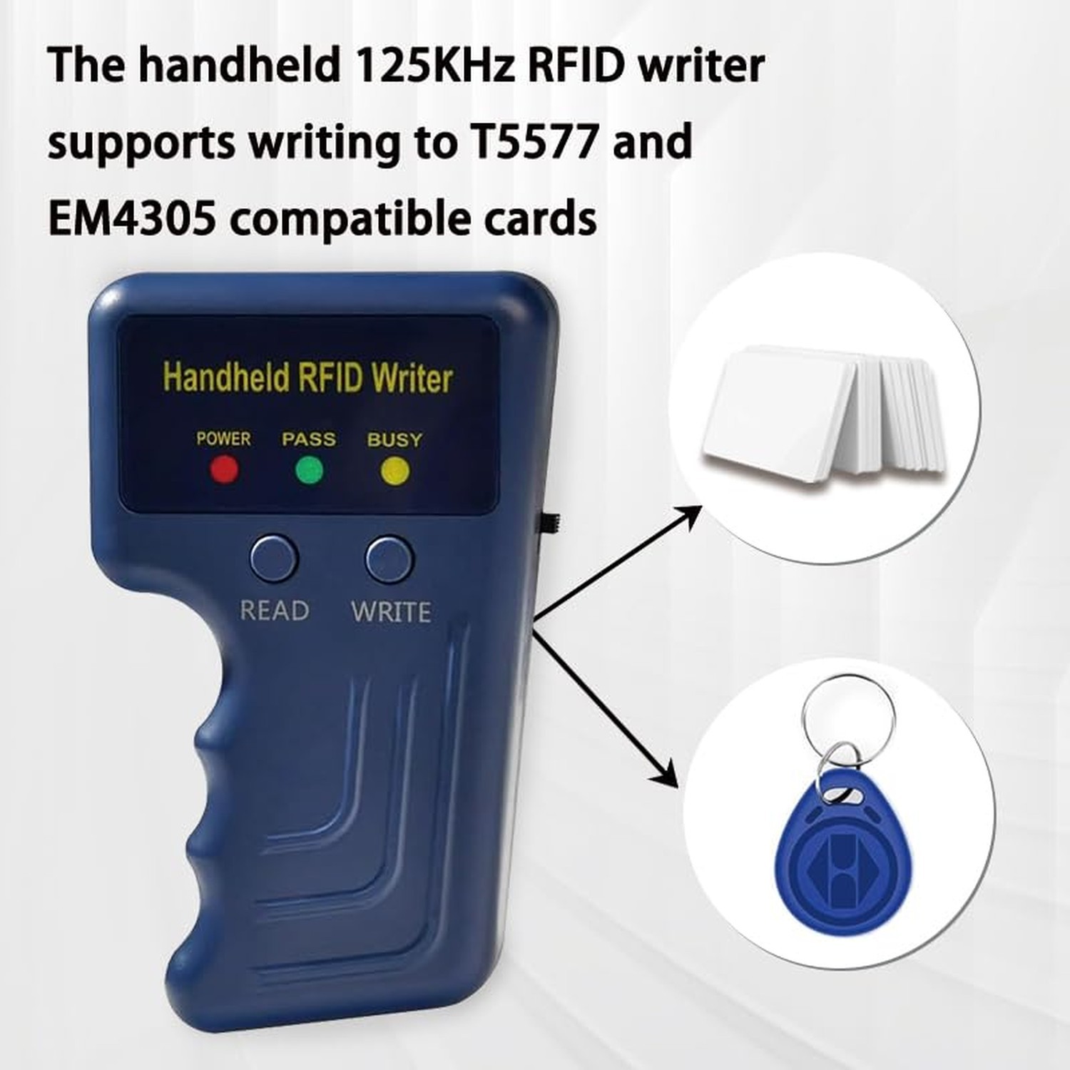 Handheld 125khz RFID Reader Writer,AWID and HID Copier with 5 T5577 Keyfobs &…