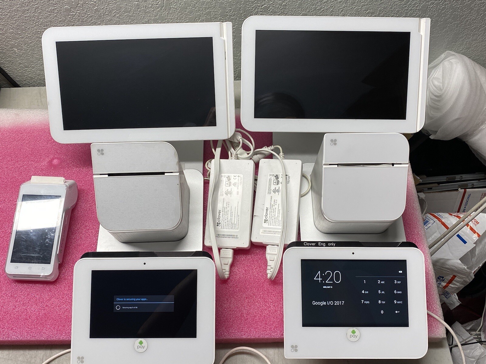 7@Mixed CLOVER STATION 1.0 13” TOUCH SCREEN (Model C100)AND PRINTER)Model P100)