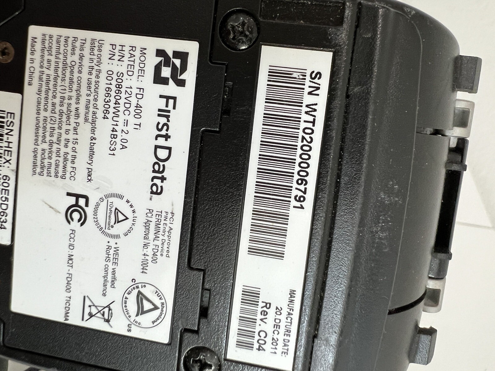 First Data FD400 Ti Business Card Terminal Reader