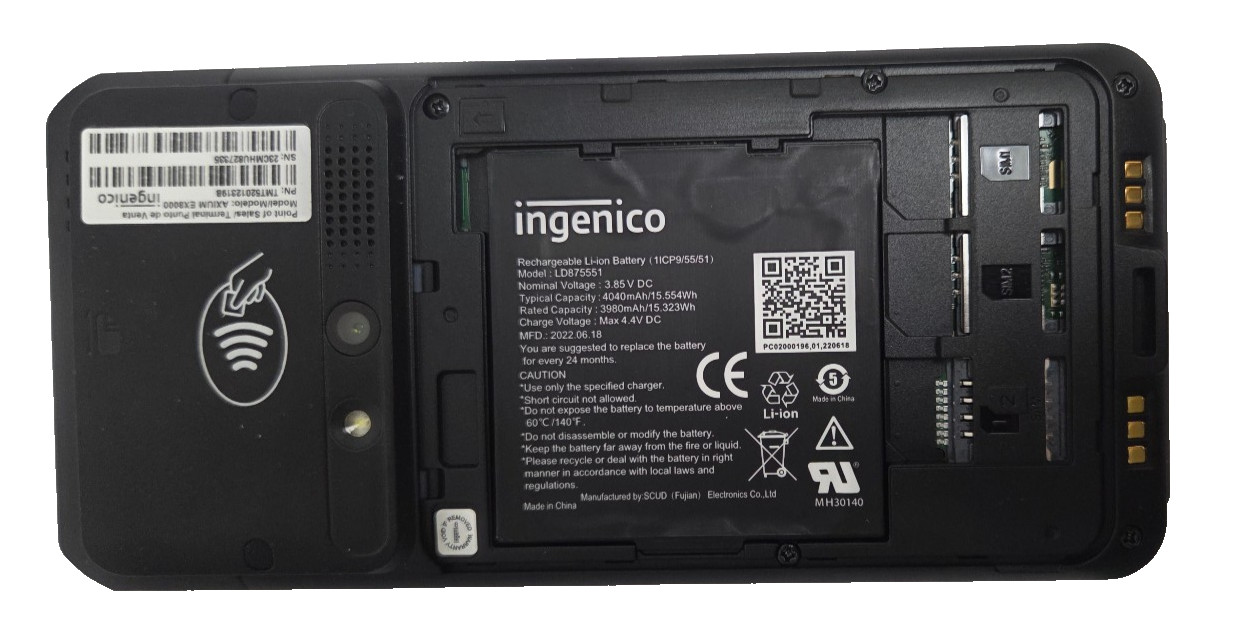 Excellent (Refurb?) Ingenico AXIUM EX8000 Mobile POS + Case, Aloha NCR ONLY