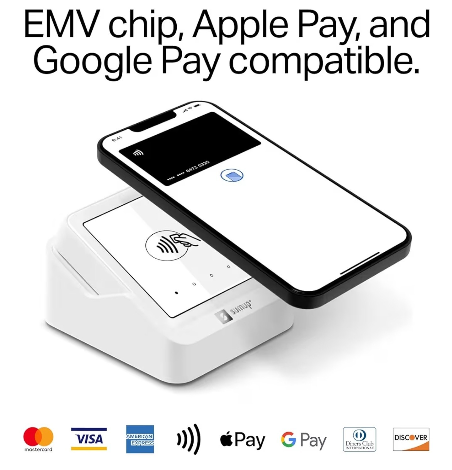 SumUp Solo Credit Card Payment Card Reader with Charging Station. Full Touch-Scr