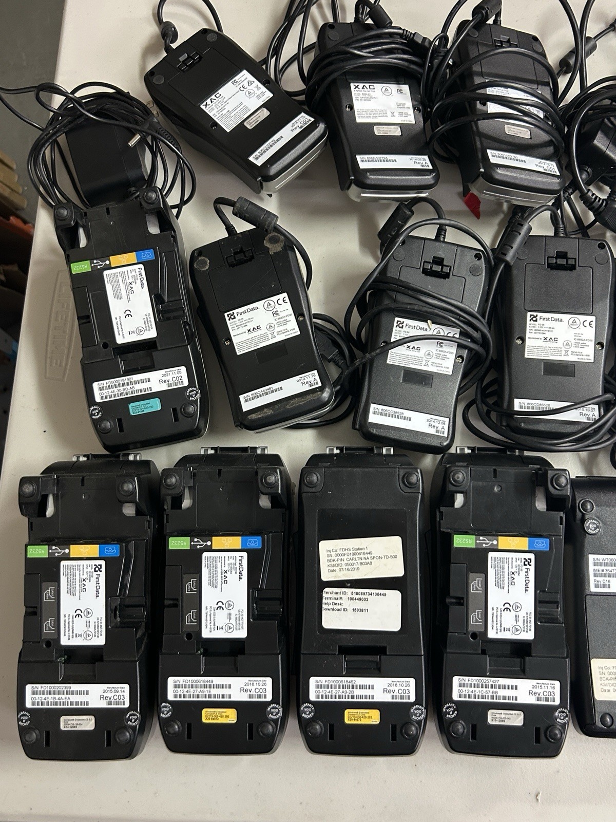 Lot of 15 First Data FD130 FD410 FD40 Credit Card Terminals – Untested As-Is
