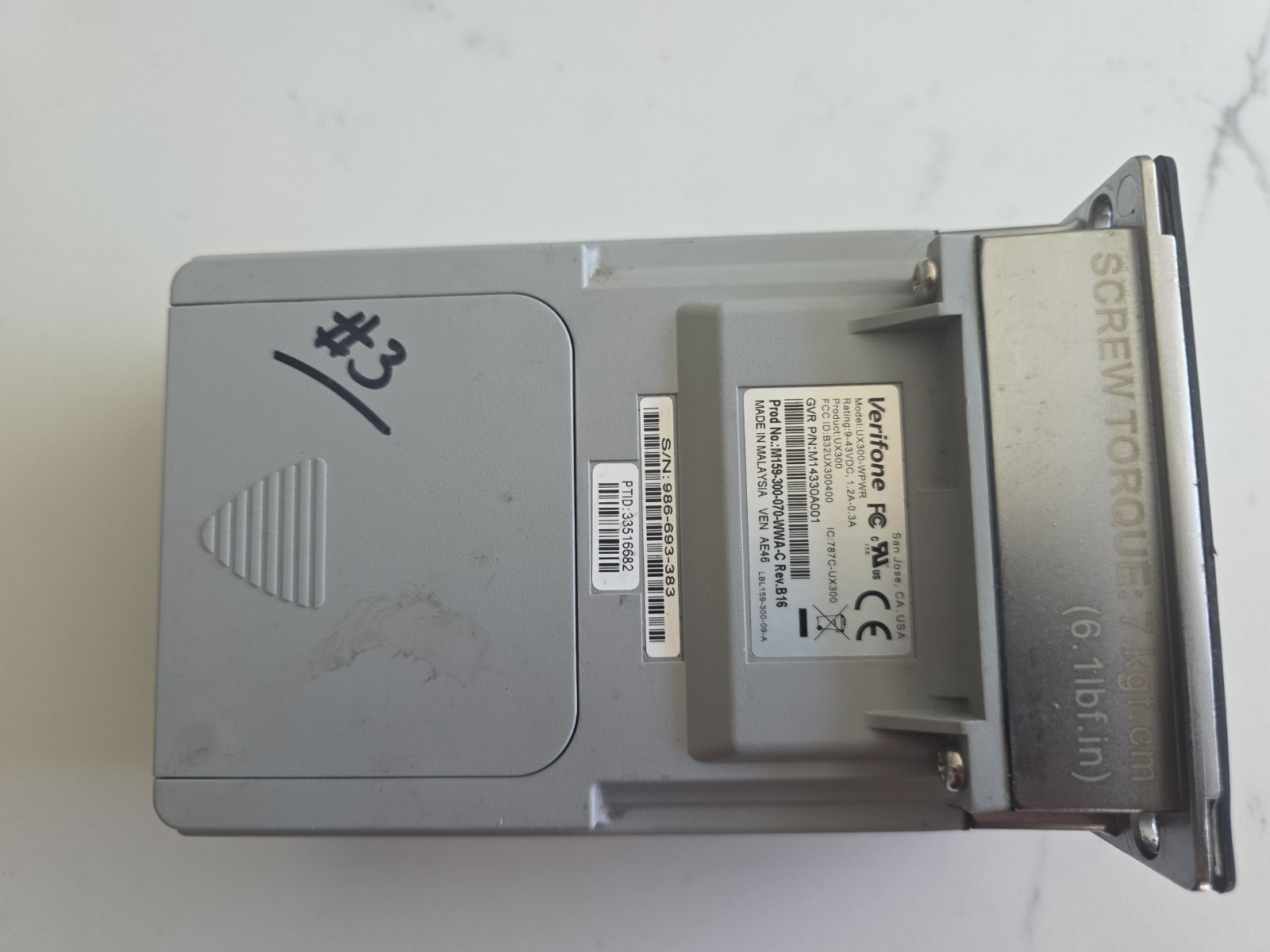 Verifone UX300-WPWR Credit Card Reader UNTESTED Parts Only