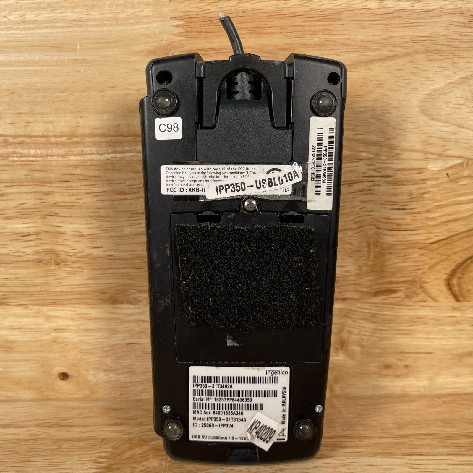 Ingenico IPP350-31T3154A Black Wireless Credit Card Reader Terminal – For Parts
