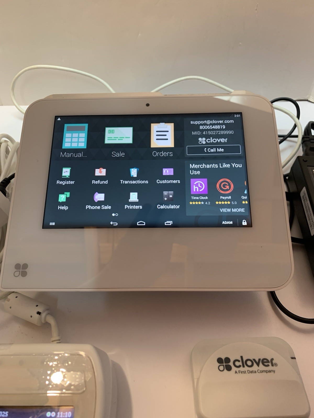 Clover Mini 3G C301 Credit Card Terminal POS System w/XPED-8006L2-3CR White