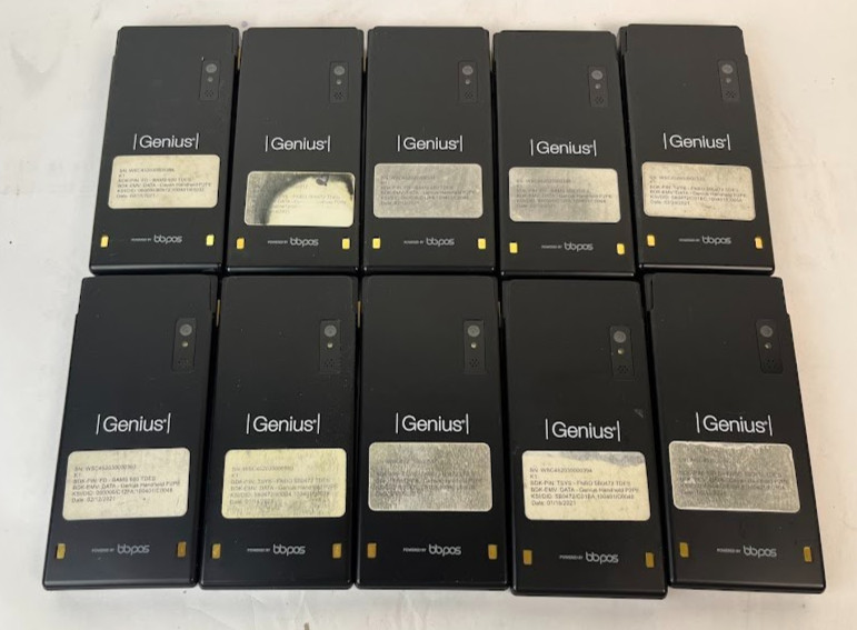 Lot of 10 Genius WSX2 Wireless Hand-Held POS Credit Card Readers