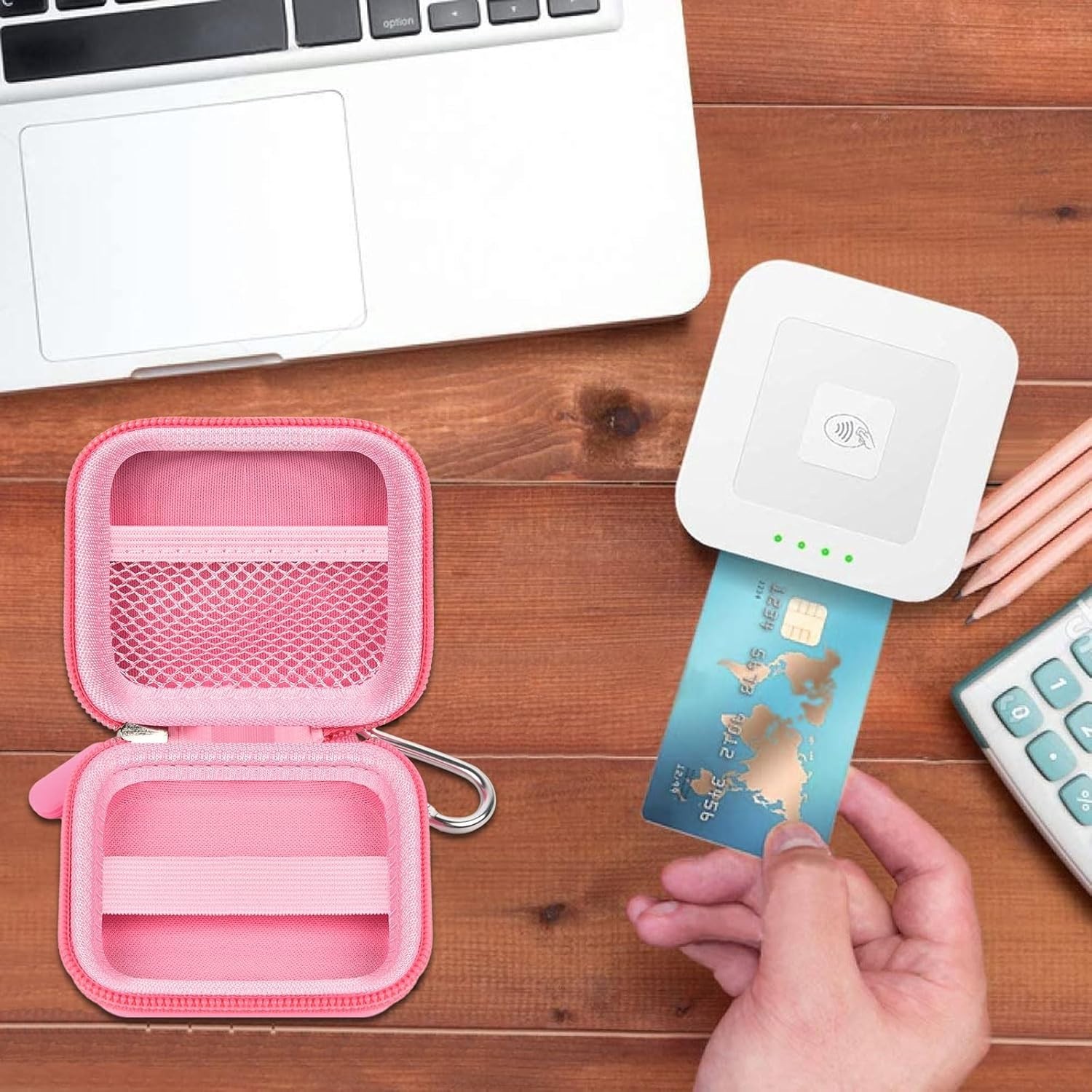 Pink Hard EVA Chip Card Reader Case – Lightweight & Water-Resistant Protection