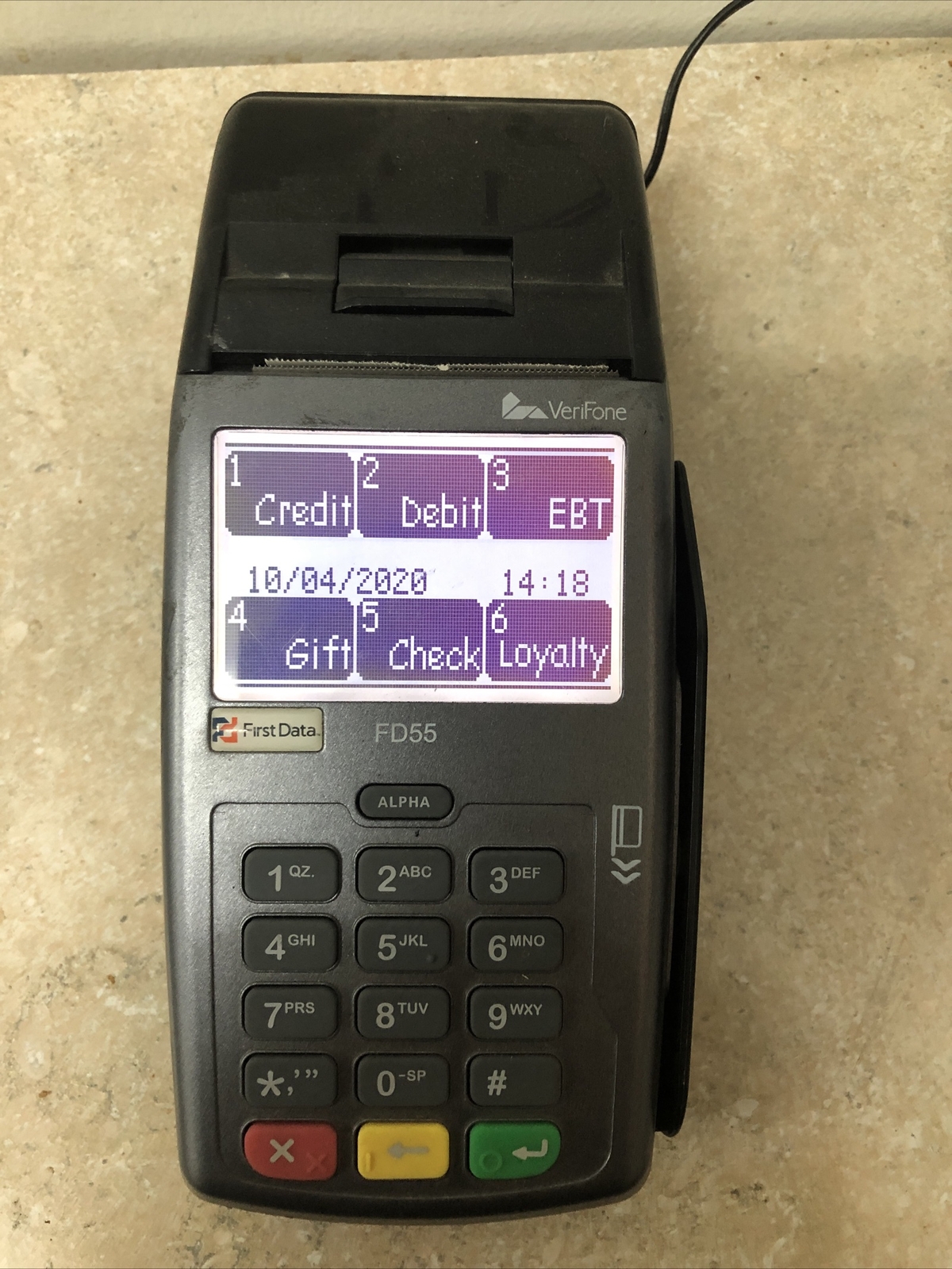 Verifone First Data FD-55 Terminal Used works well