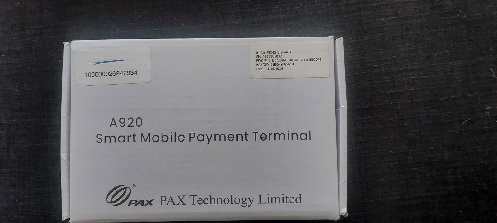 PAX A920 Smart Mobile Credit Card Terminal Wi-Fi Android w/ Charger, MPN