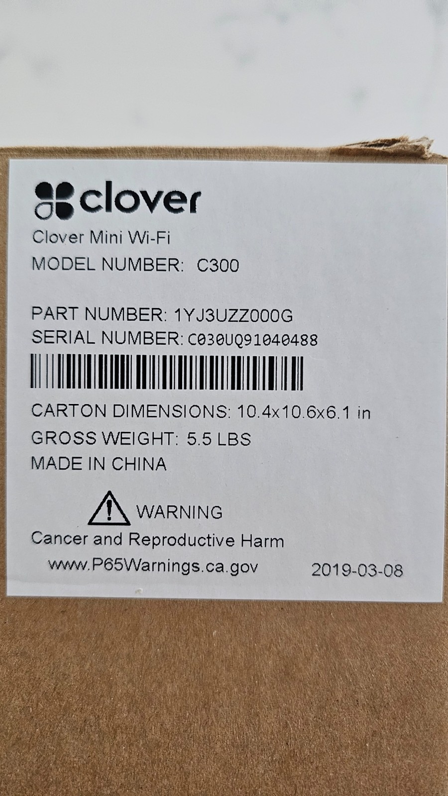 New Clover Mini Wi-Fi C300 Card Reader Point of Sale System POS