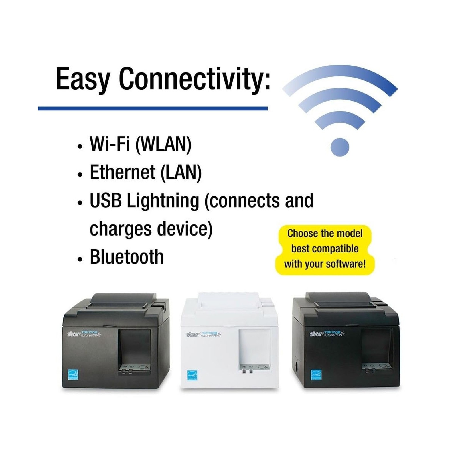 Star Micronics TSP143IIIBi Bluetooth Thermal Receipt Printer for iOS, Android…