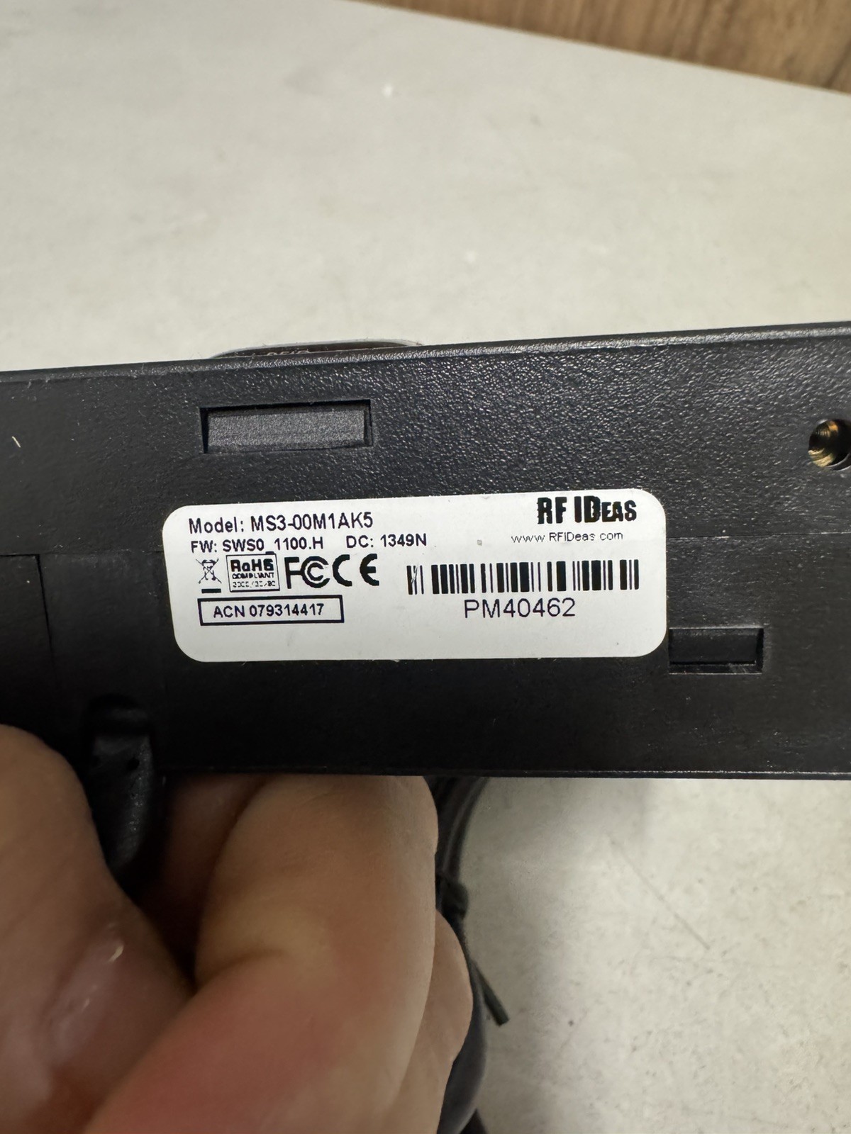 RF IDeas pcSwipe MS3-00M1AK5 Magnetic Stripe Card Reader RS232 Untested