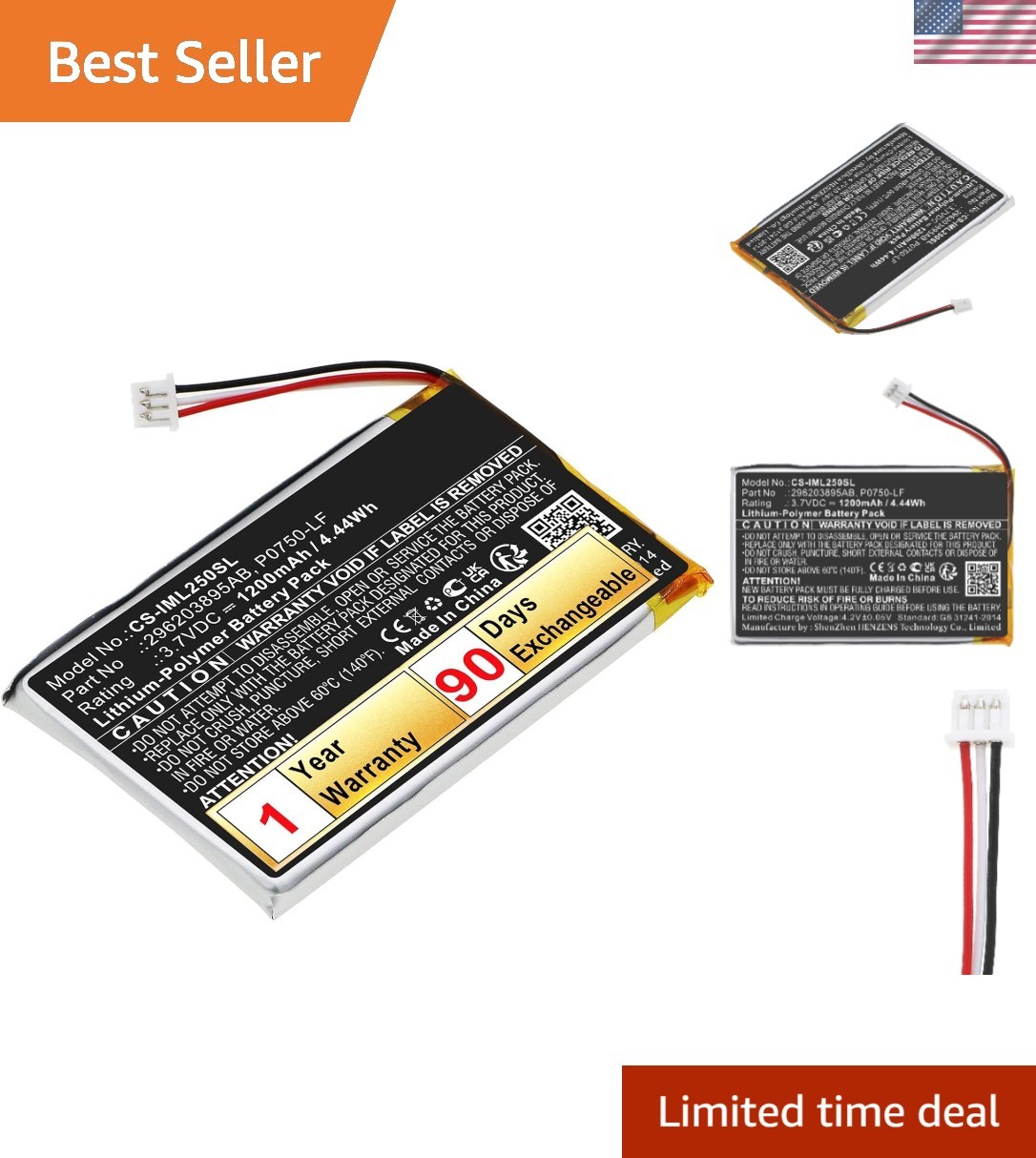 Compact 1200mAh P0750-LF Battery for Ingenico Link 2500 with Quality Assurance