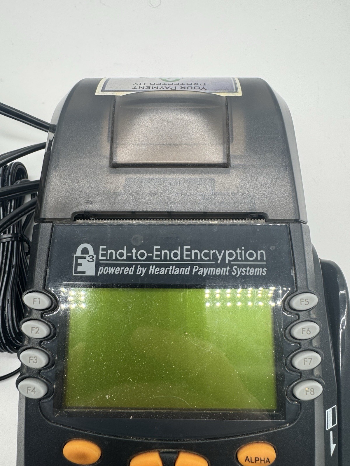 Heartland E3 POS Credit Card Terminal HPS-E3-T1-BH4YGD1HB w/ Power Supply