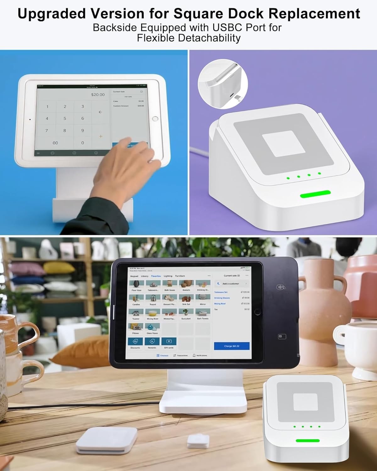 2nd-Gen Square Card Reader Stand for Square Reader Dock 2nd Generation & POS …