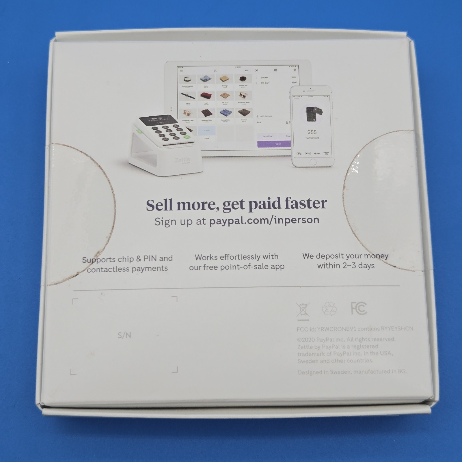 New Sealed Zettle Reader 2 by PayPal Card Reader Chip PIN Contactless 0016US01