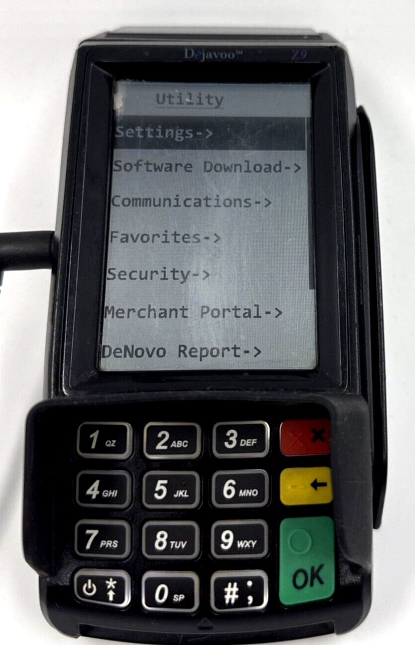 Dejavoo Z9 3.5″ VEGA3000 LCD POS Credit Card Terminal No Power Cord / Tested