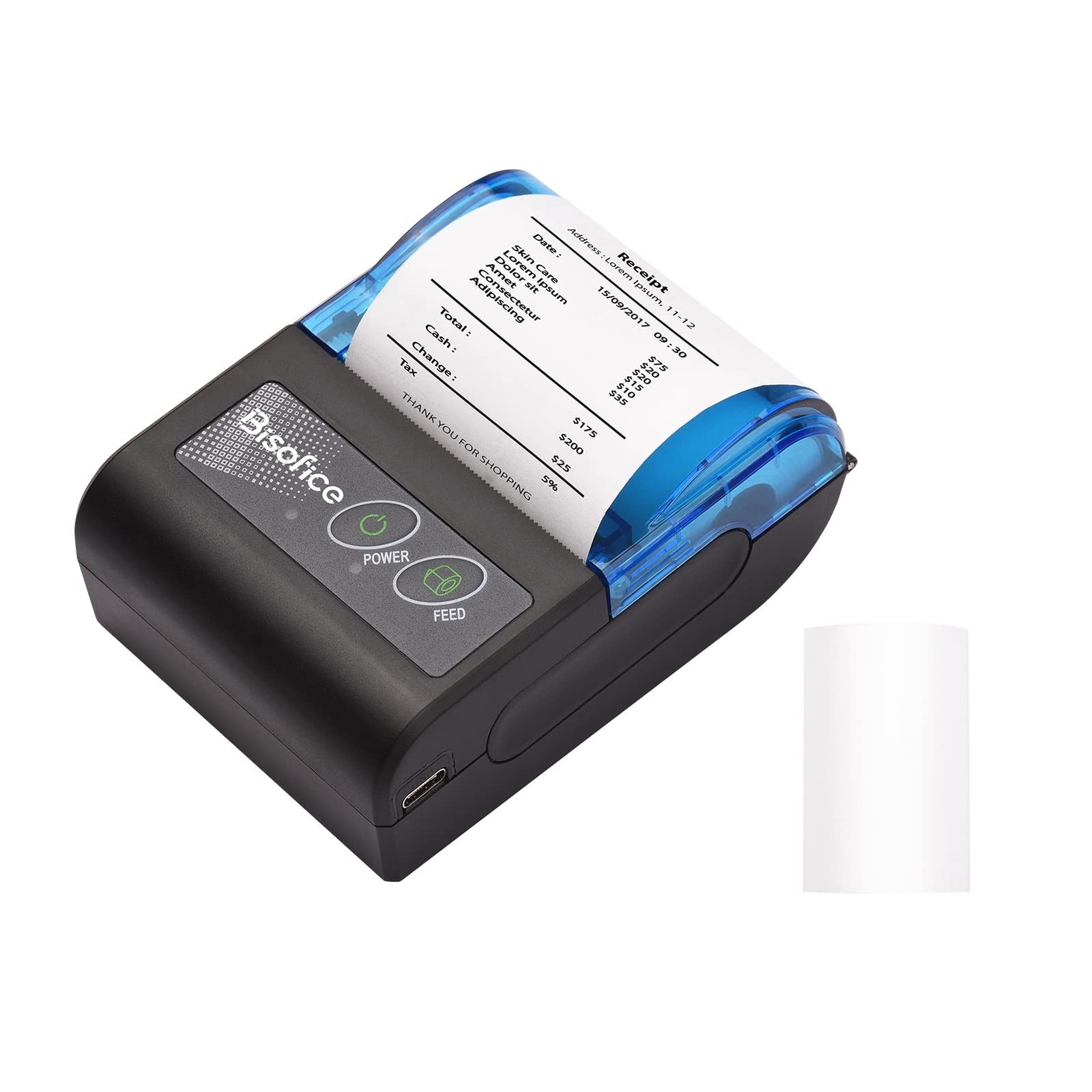 Portable Mini Thermal Printer,Thermal Receipt Printer 2 inch Wireless USB Rec…