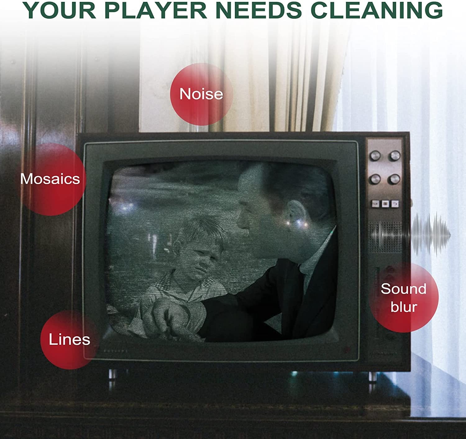 Nicer VCR Head Cleaner for VHS Players, Video Tape, Blue