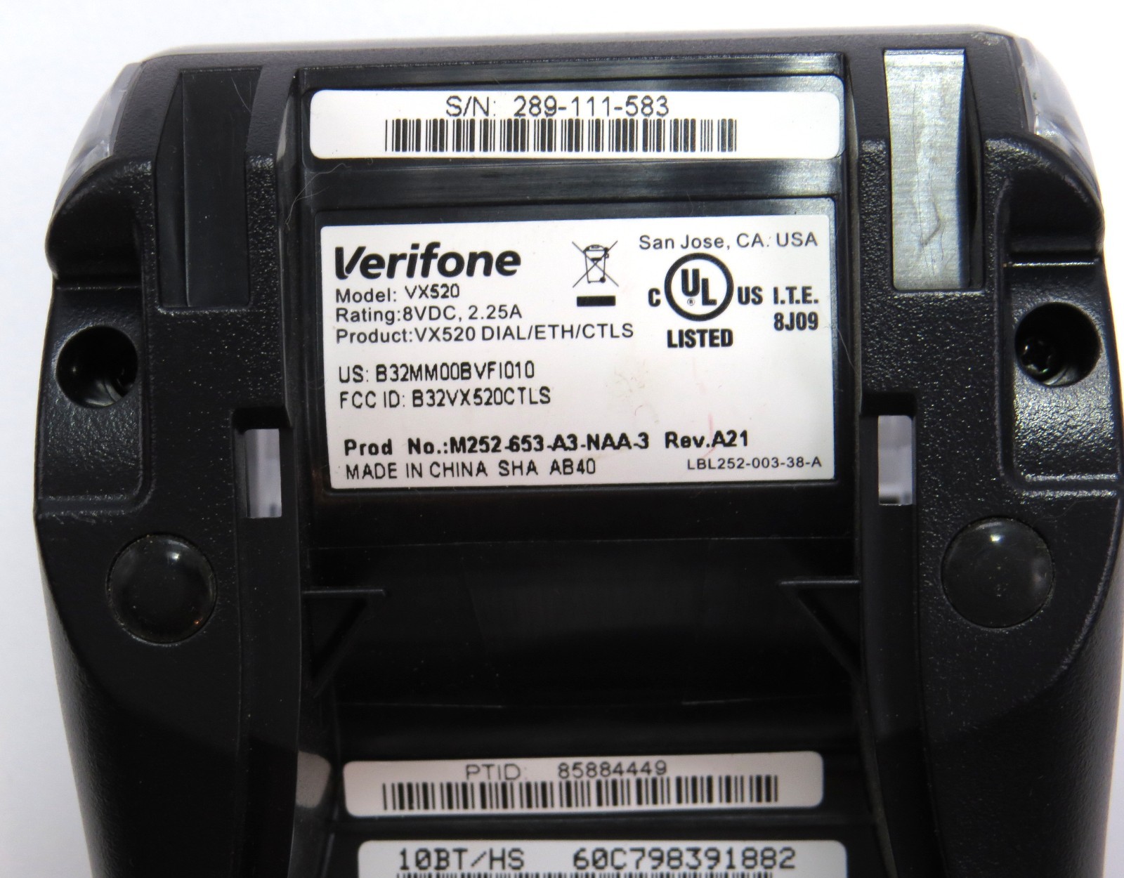 Verifone VX520 POS Credit Card Machine, LCD Screen, UNTESTED for Parts/Repair