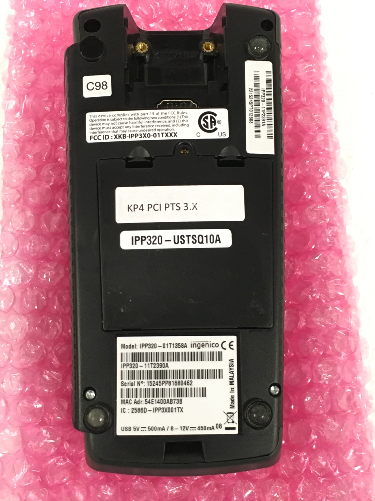 NEW Ingenico iPP320 Credit/Debit Card Reader Terminal IPP320-01T1358A w/UsbCable