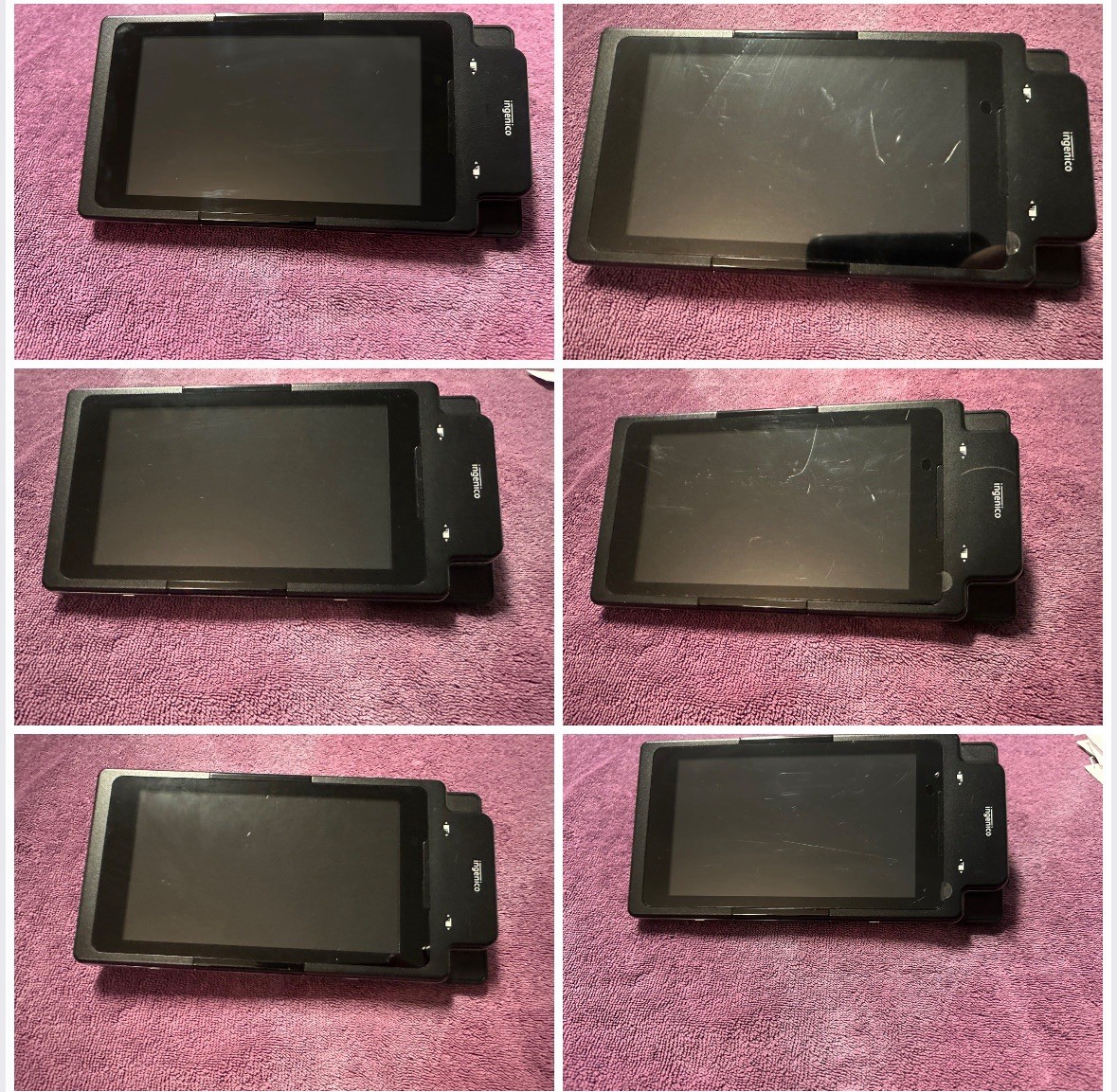 7 Ingenico Moby M70 Touchscreen Payment Terminals,Android Tablets, & 2 Chargers