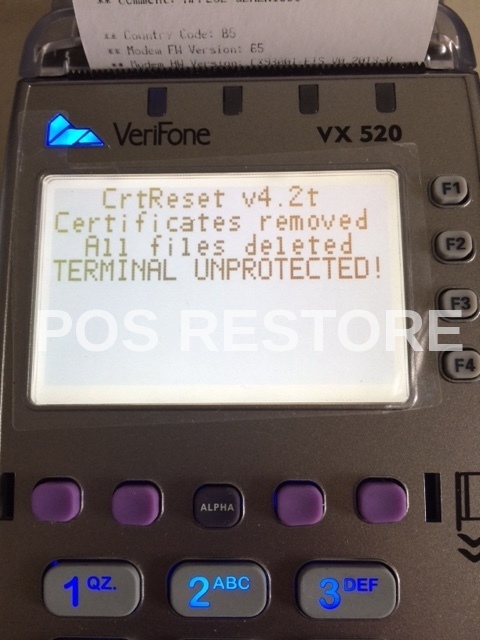 REPAIR YOUR VeriFone Vx520 UNLOCK CERTIFICATE CLEAR TAMPER RESET PASSWORD