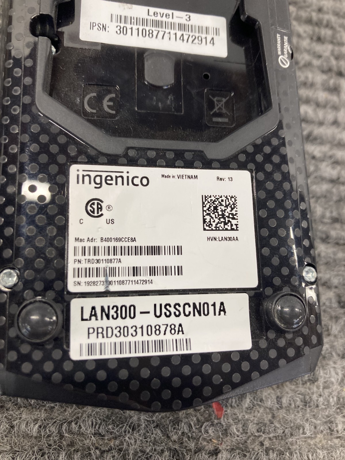 Ingenico Lane/3000 CL /Eth Card Reader TRD30110877A (Unit Only)
