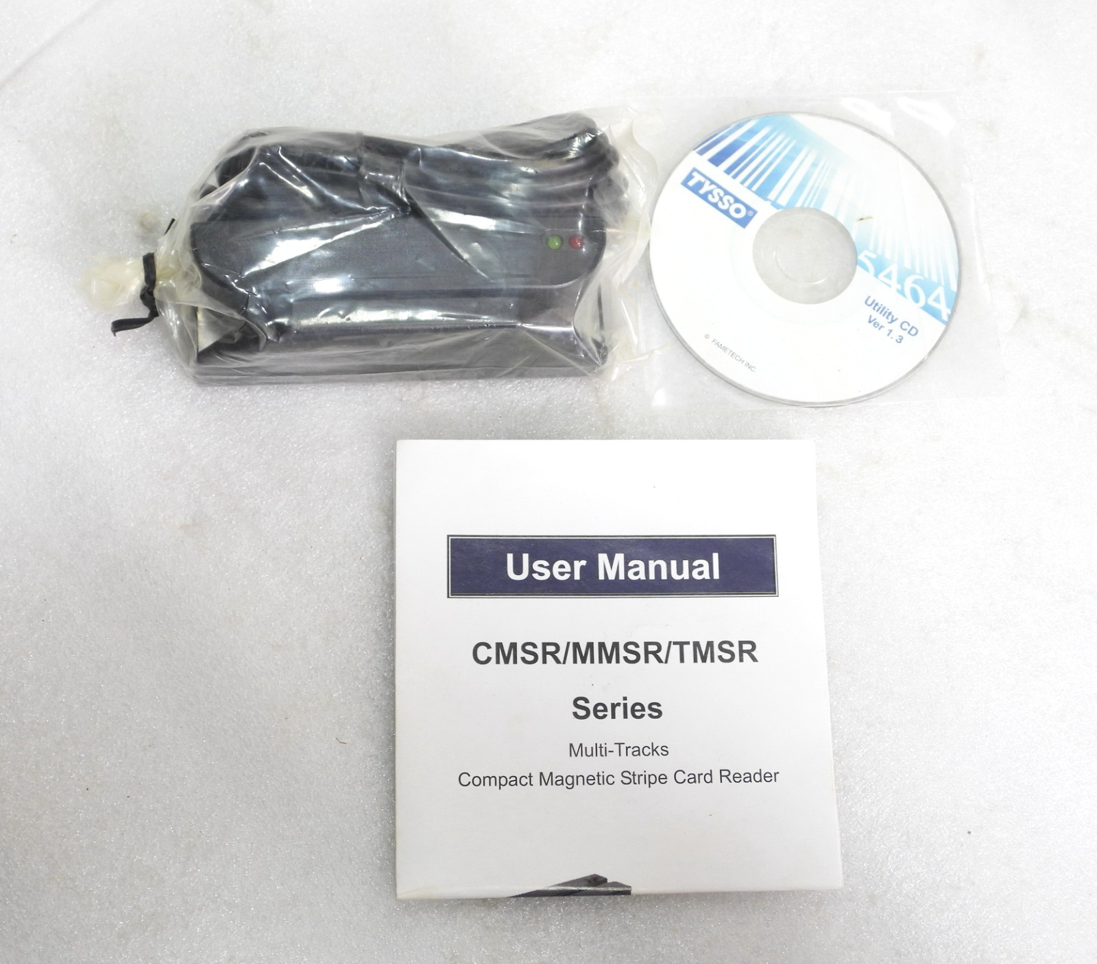 NOS TYSSO TMSR-380-33-U-SB COMPACT HEAVY-DUTY MAGNETIC STRIPE SWIPE CARD READER