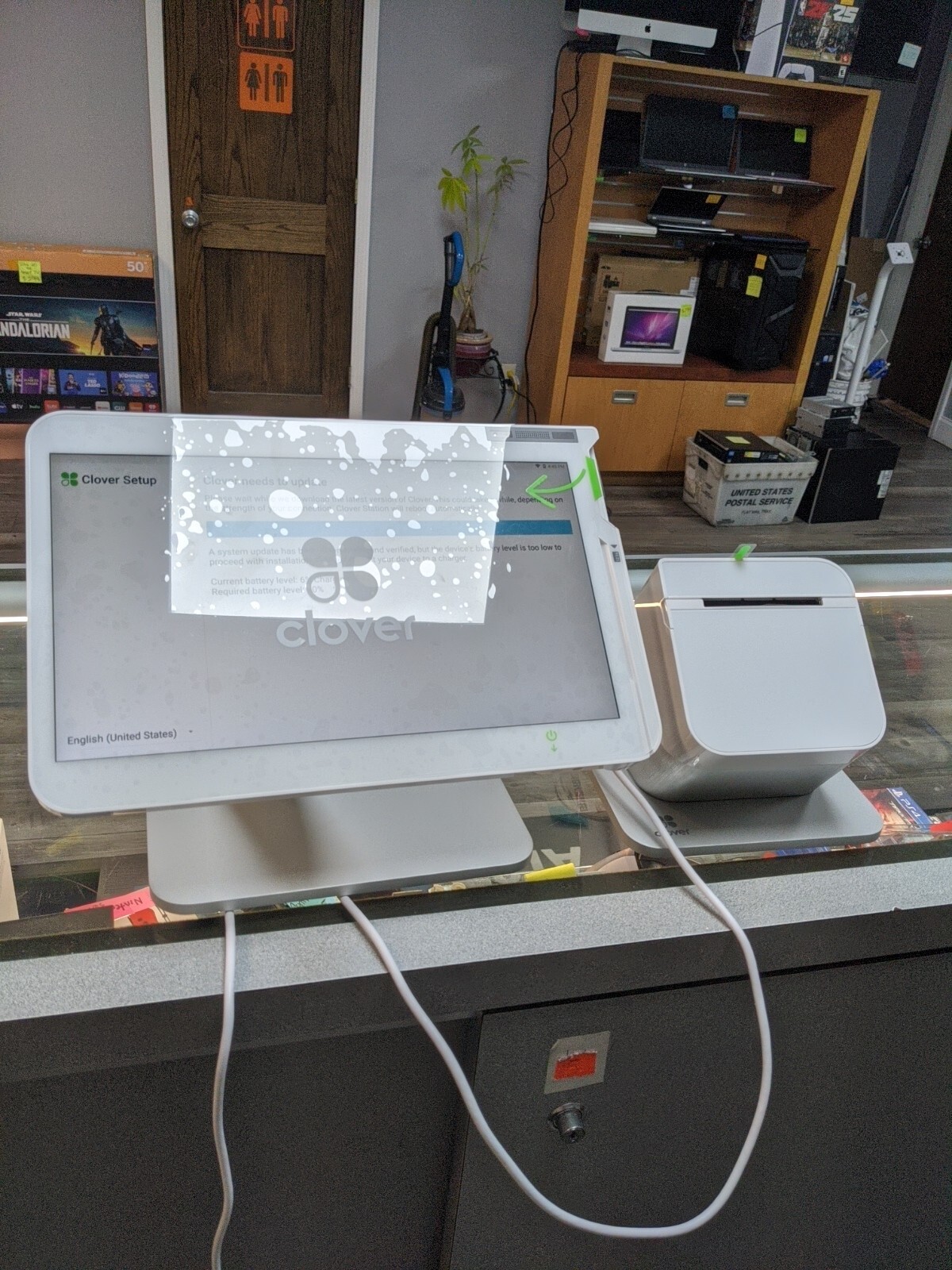 Clover Station C500 Point of Sale System w Prntr P500 Hub H501 for parts