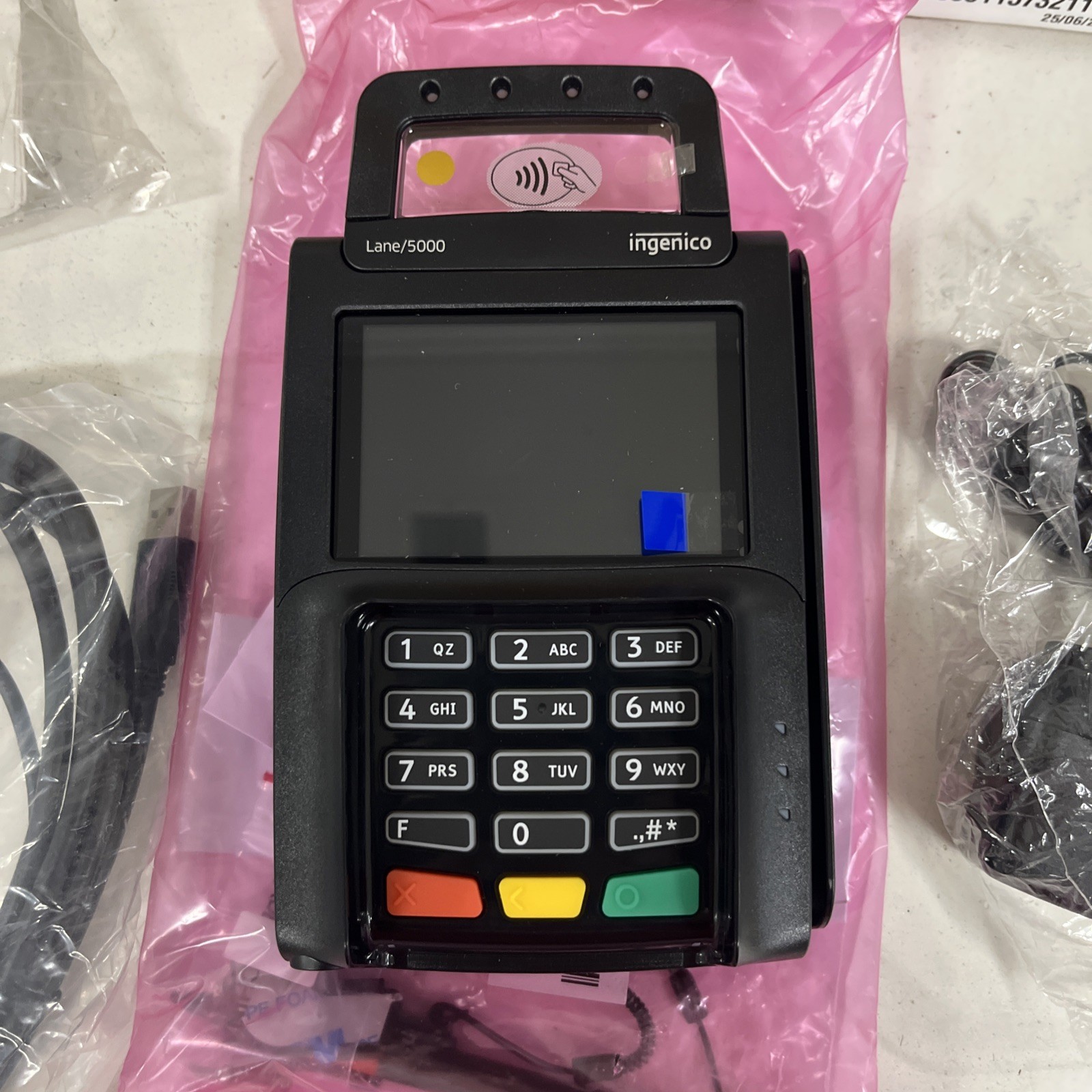 New Ingenico Lane 5000 V3 Payment Terminal w/ PSU, Stylus, Cable, PRB30311574I