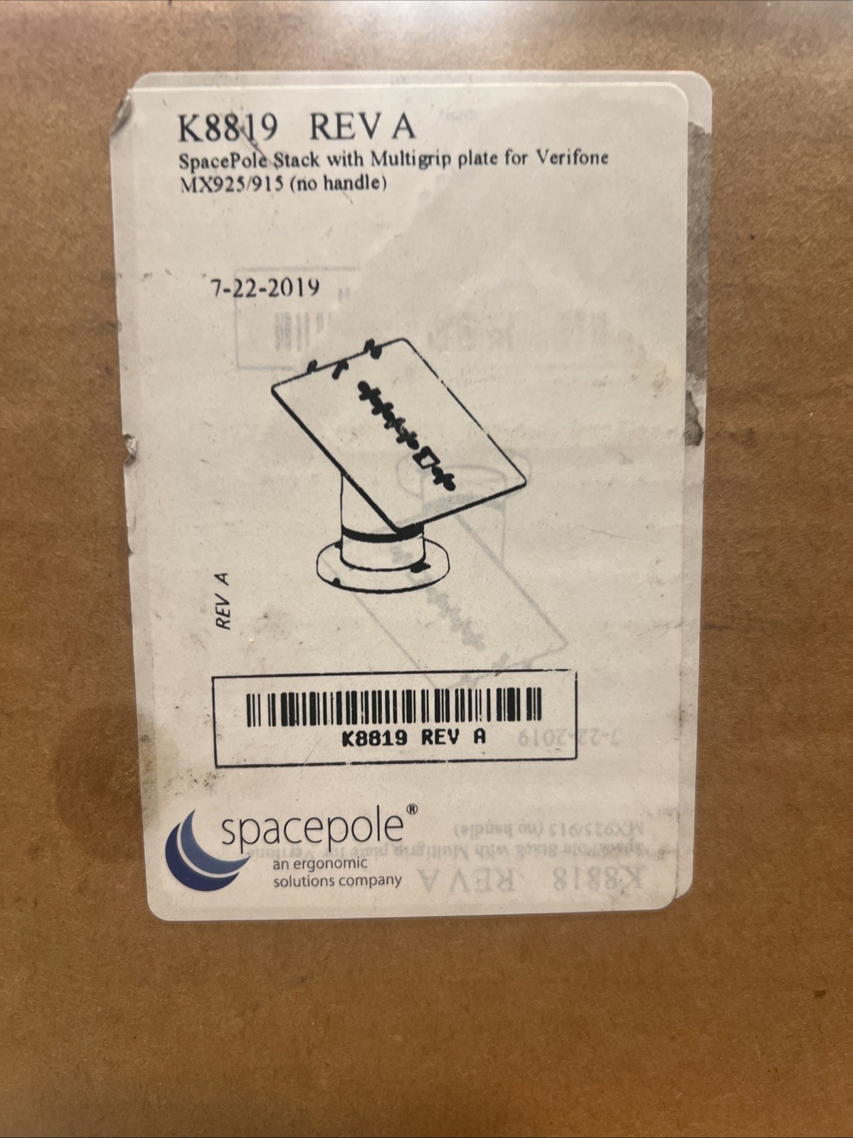 SpacePole VER925-S-MN-02 MX915/925 Stack Stand Payment Mount