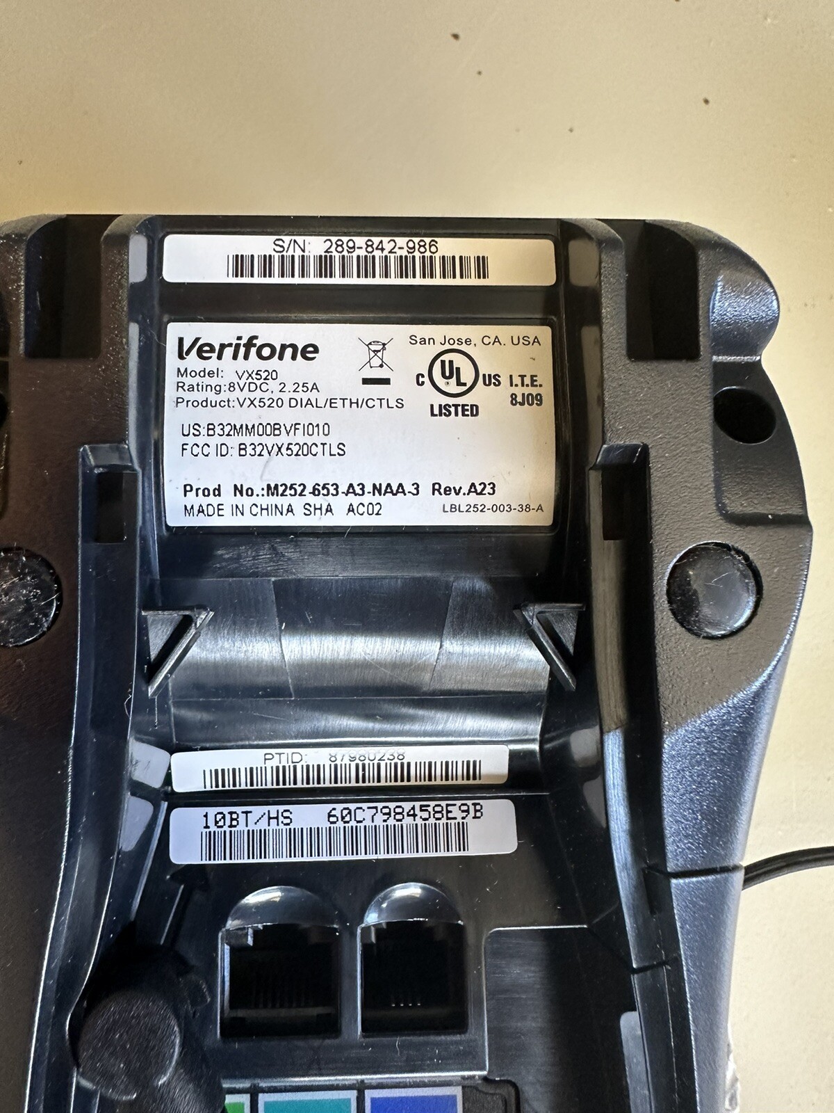 Verifone VX520 Credit Card POS Terminal DIAL/ETH/CTLS/EMV Chip Reader-OPEN BACK