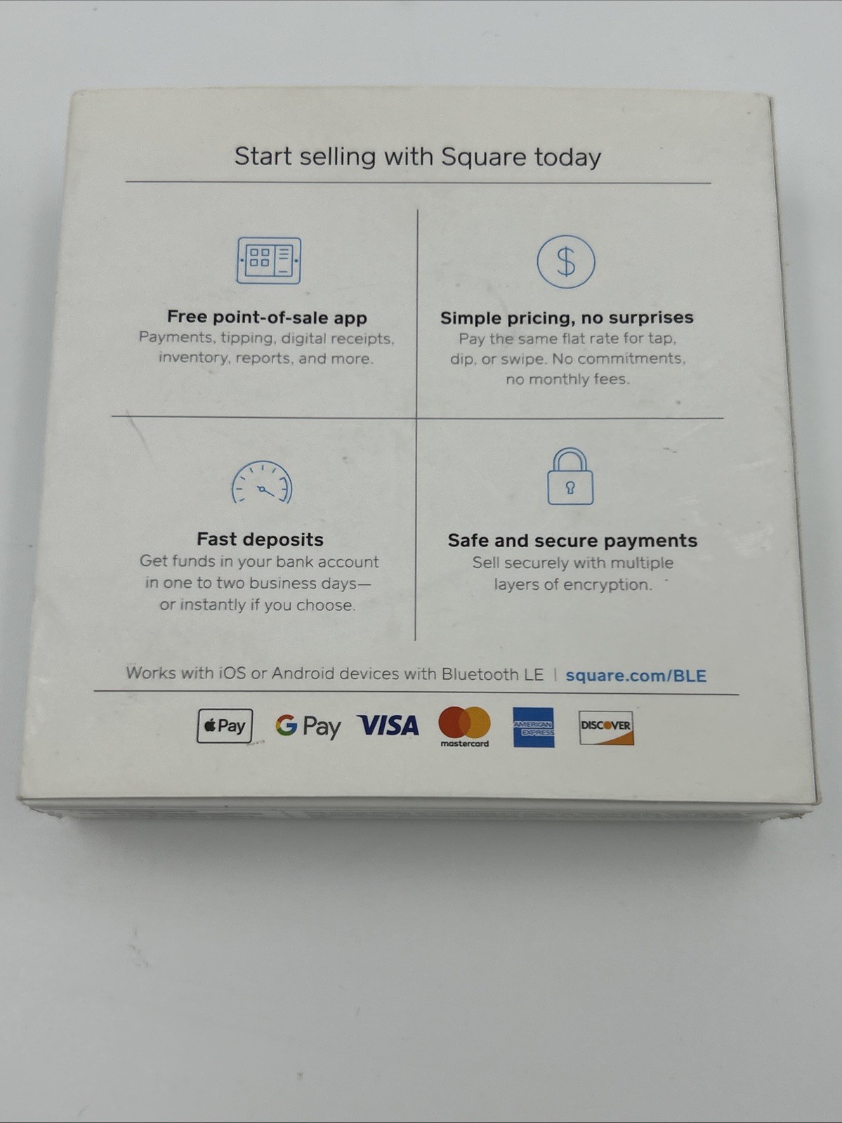 Square Contactless & Chip Credit Card Reader iOS Android A-SKU-0485 Tap Swipe