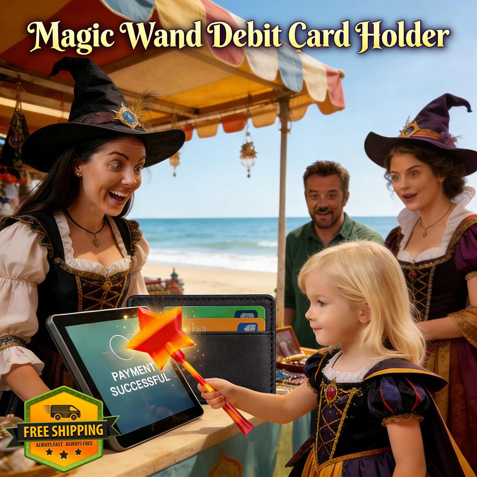 BECUAZC Credit Card Wand Blue Pink