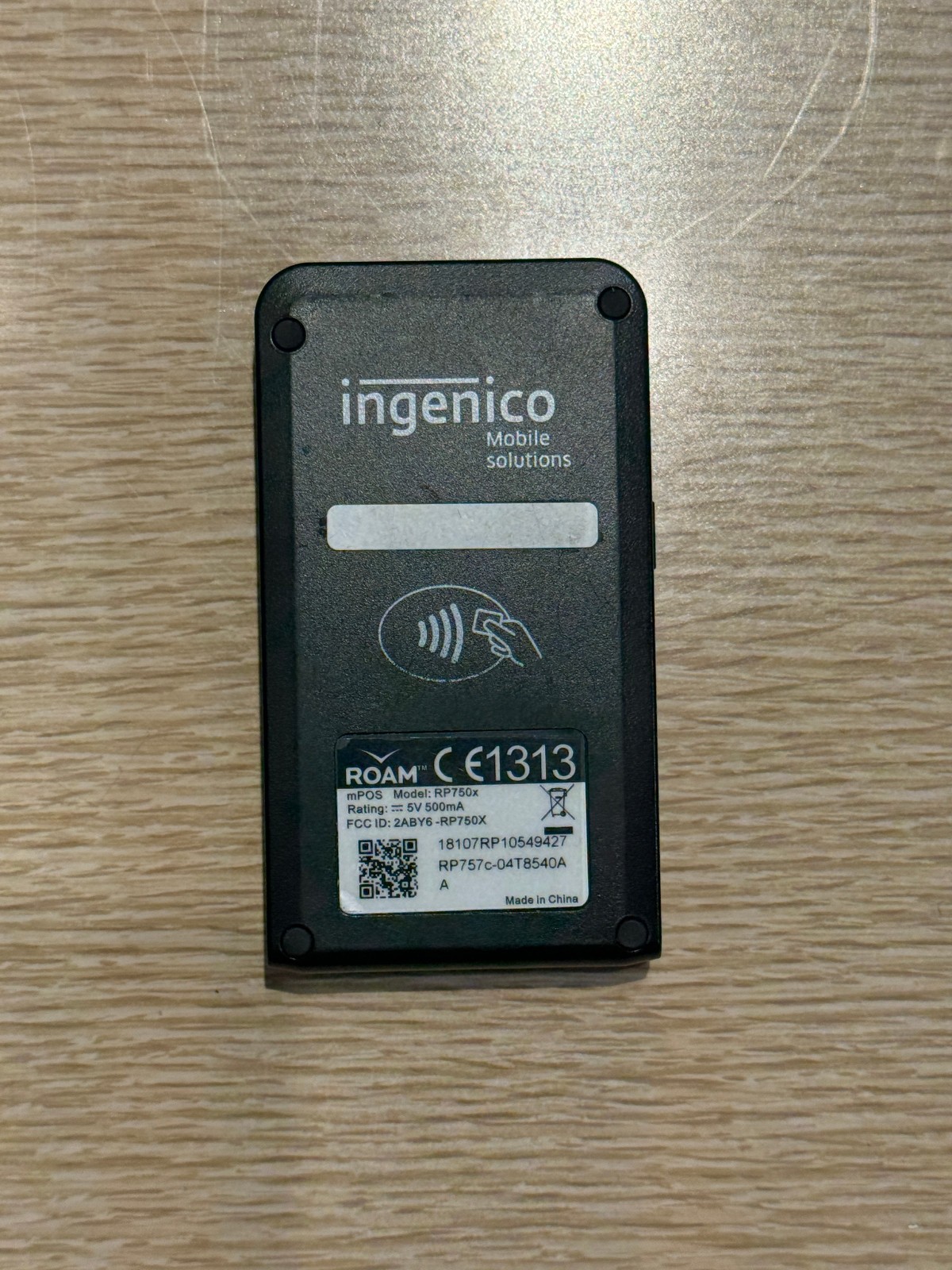 Ingenico Roam RP750x Black Bluetooth Chip & PIN Mobile Card Reader