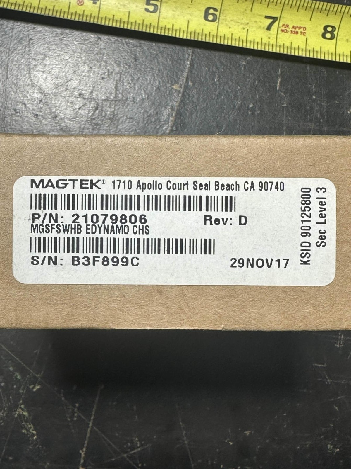 NIB MagTek 21073062 Dynamag Magnesafe Triple Track Magnetic Stripe Swipe Reader