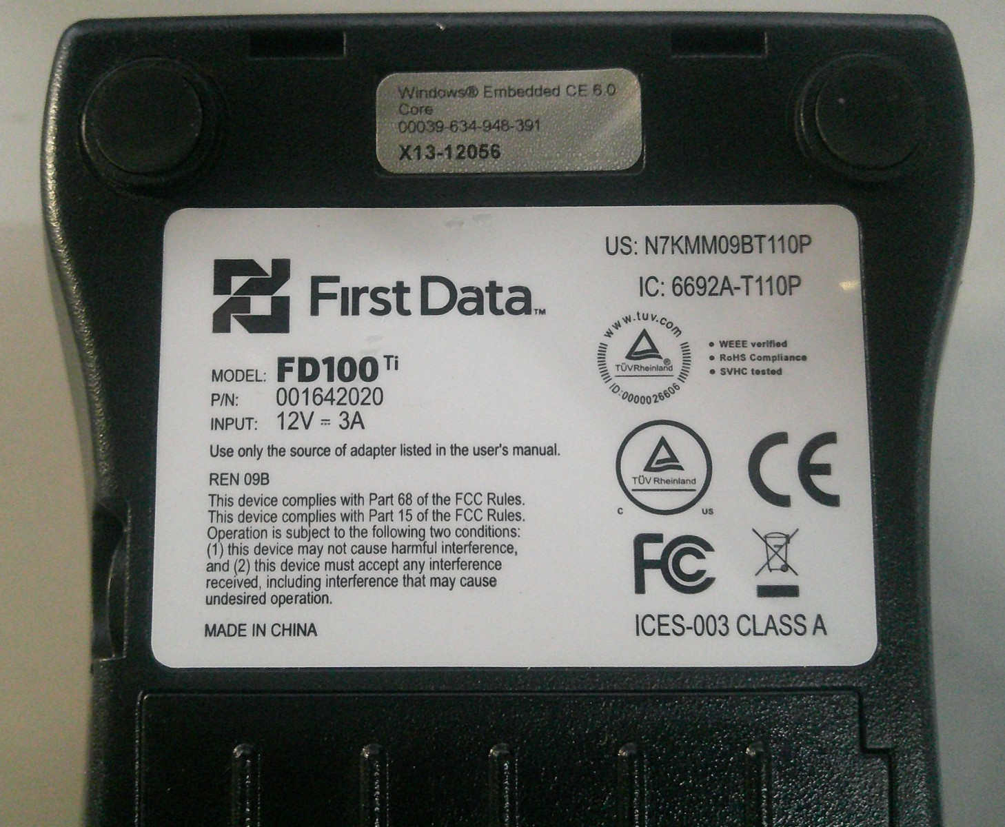 First Data FD100ti Credit Card Machine