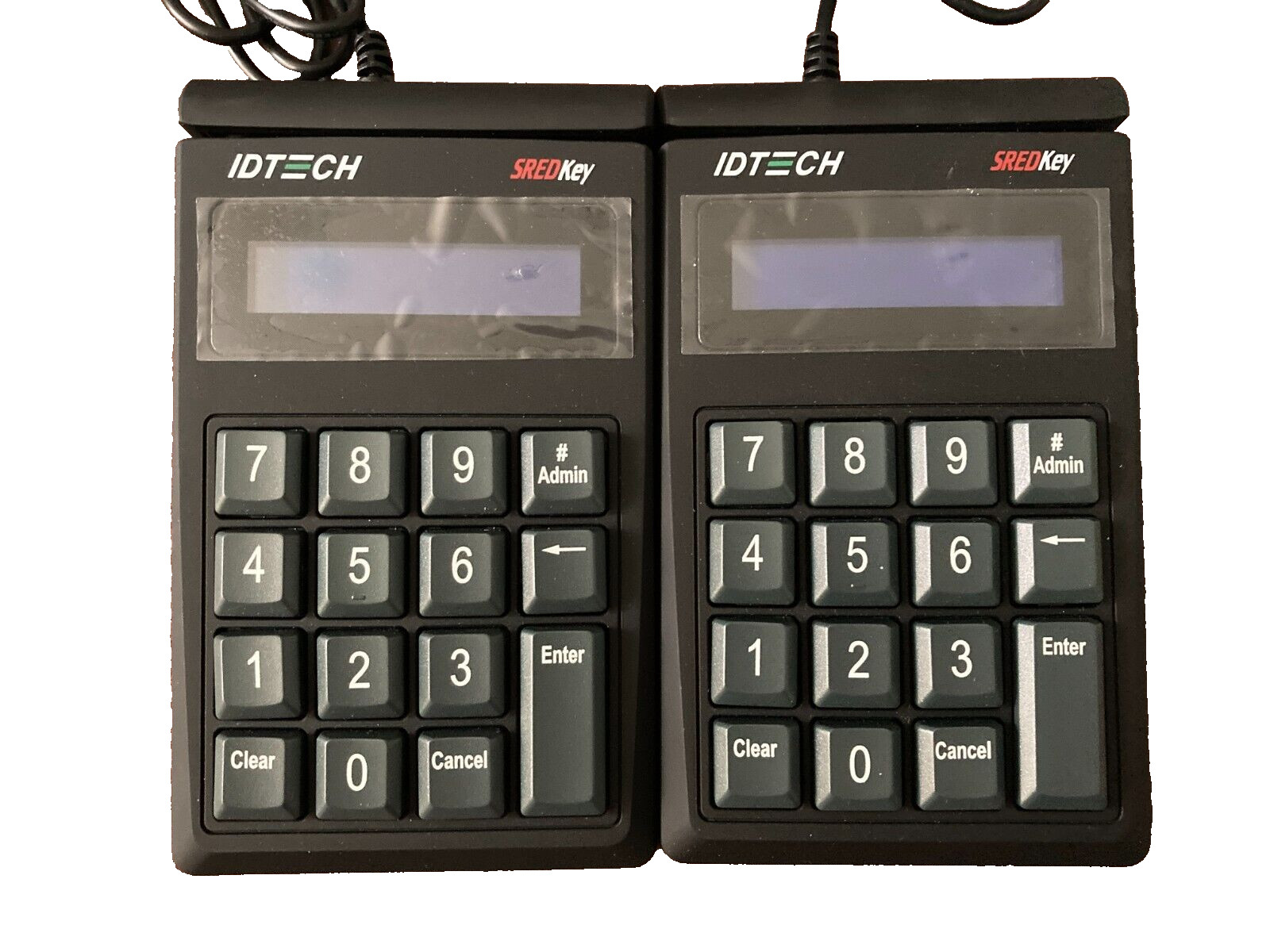 Lot of 2 IDTech SREDKey Key Pad MagStripe Reader USB IDSK-534833TEB Rev. J – V1