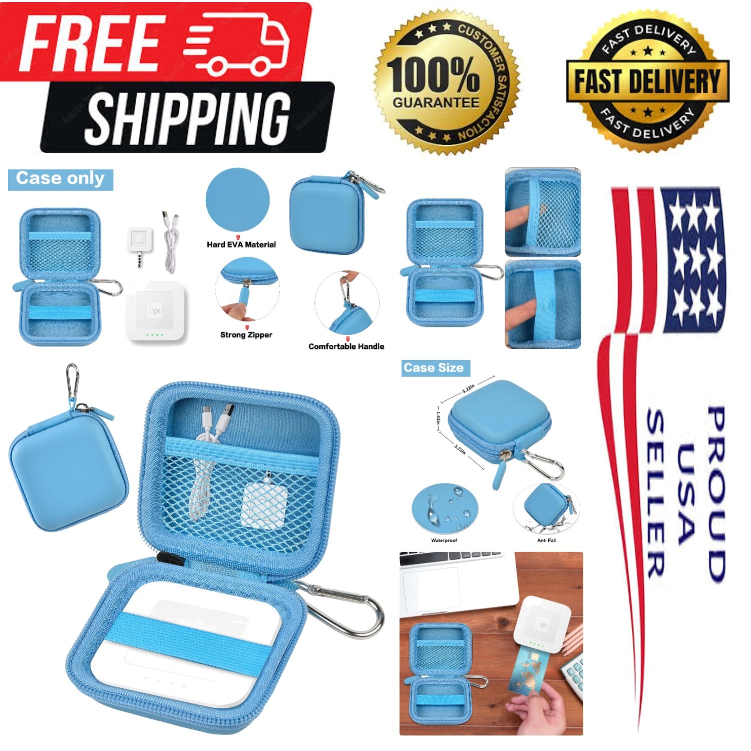 Hard Case for Square Reader for Contactless and Chip 2nd Gen | Hard EVA Prote…