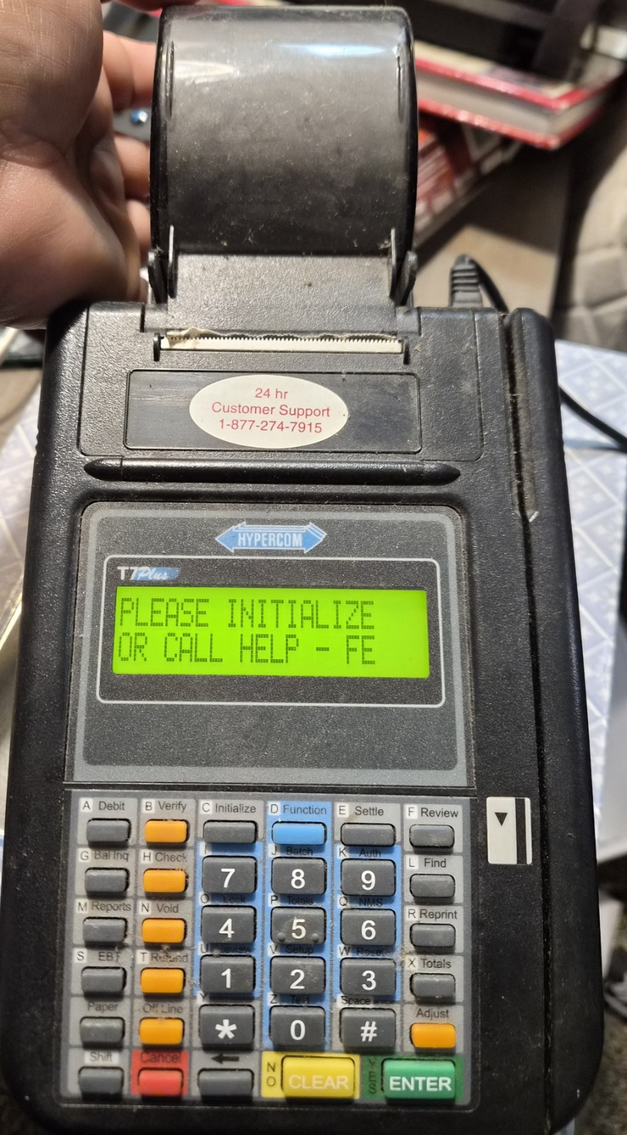 Hypercom T7Plus POS Credit Card Machine Terminal with OEM Power Supply