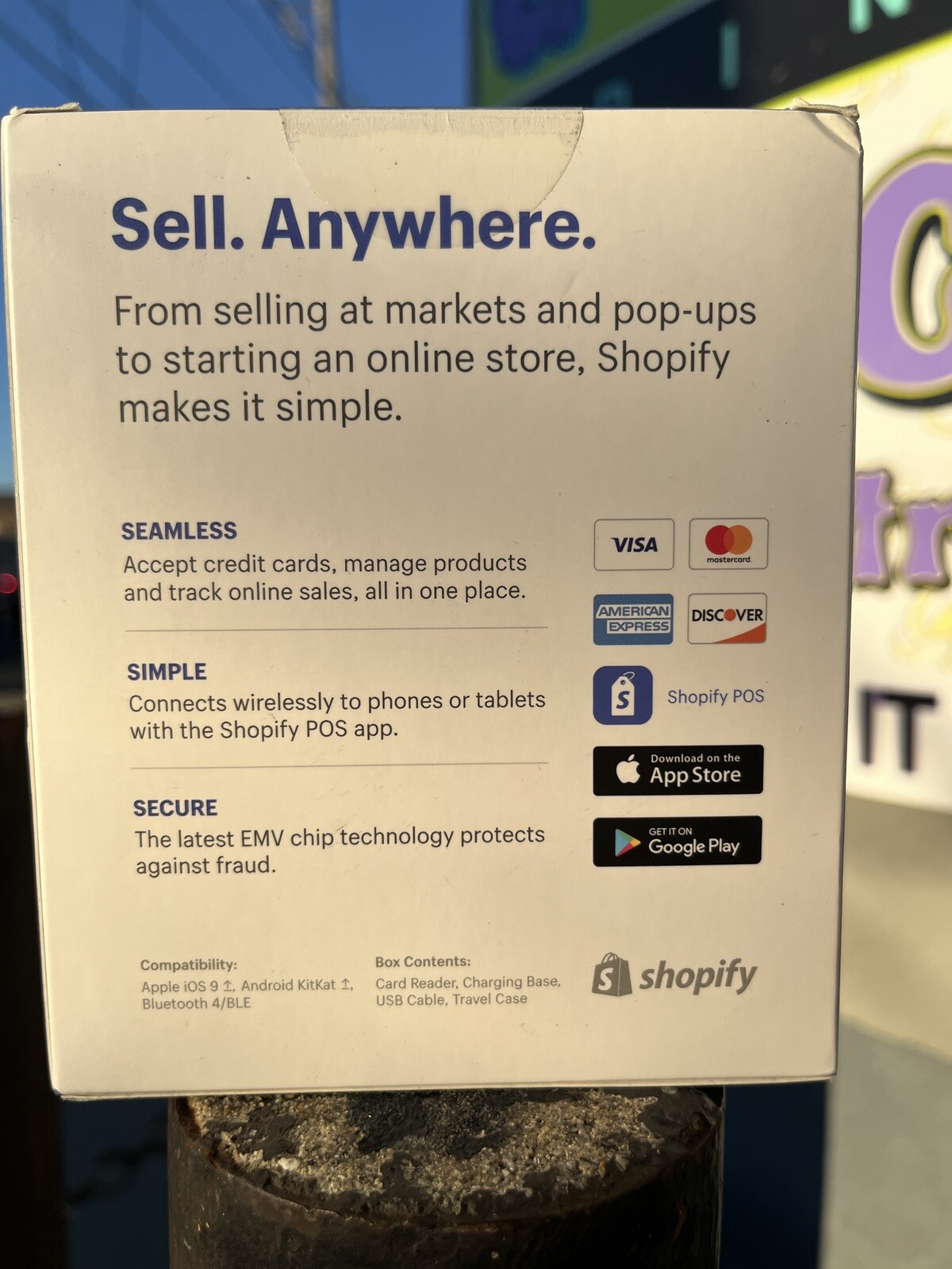 Shopify Chip and Swipe Credit Card Reader Wireless White Model S1701 – NEW